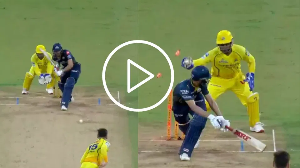 Watch- Samson Brings MS Dhoni To Chepauk With Lightning Fast Stumping To Dismiss Gill